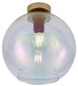 Lampa sufitowa Art Deco złota ze szkłem w kolorze tęczy - Sandra ArtDeco Oswietlenie wewnetrzne