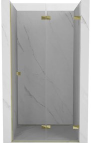Mexen Lunar-F drzwi prysznicowe składane prawe 90 cm, transparent, złote - 836-090-000-50-00-P