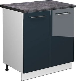 Szafka pod zlew ciemnoniebieski wysoki połysk 80x60x82 fame-line