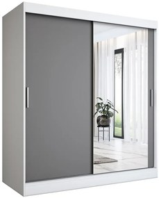 Szafa przesuwna biel + antracyt 180 cm - Massi 5X