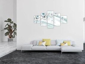 Obraz - Turkusowe kwiaty róży (125x70 cm)