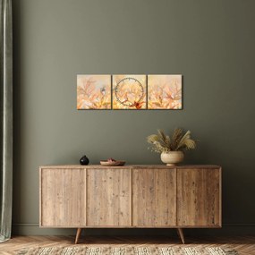 Obraz - Liście w jesiennych kolorach, obraz olejny (z zegarem) (90x30 cm)