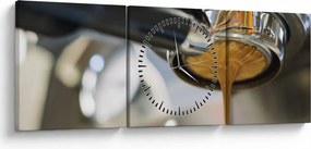 Obraz - espresso (z zegarem) (90x30 cm)