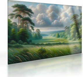 Obraz na szkle - Zielony krajobraz (70x50 cm)