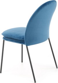 Welurowe krzesło z poduszką na siedzisku K443