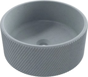 Umywalka betonowa nablatowa okrągła bez otworu na baterię 37 cm VIJA | różne kolory : Kolor - Ciemny szary