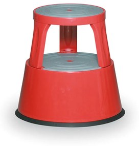 Taboret mobilny stalowy, czerwony