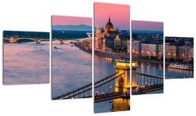Obraz - Panorama miasta, Budapeszt, Węgry (125x70 cm)