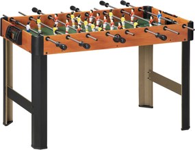 HOMCOM Stół do piłkarzyków, zestaw do piłkarzyków, 2 piłki, antypoślizgowe uchwyty, dla dzieci i dorosłych, licznik punktów, MDF, metal, kolorowy