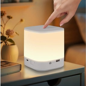 NETTLIFE 2 sztuki lamp stołowych LED z akumulatorem 1800 mAh, ściemniaczem dotykowym USB 3000–6500 K z 3 temperaturami barwowymi