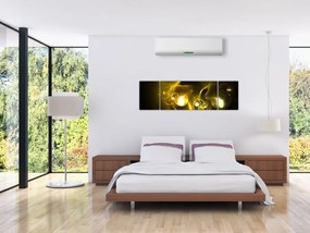 Abstrakcyjny obraz żółtych kul (170x50 cm)