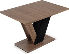 Stół Prostokątny Rozkładany CLARK 120-160 cm Orzech/Czarny Japandi