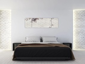 Obraz ściany z bukietem kwiatów (170x50 cm)