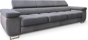 Masseno Sofa MOSINE z funkcją spania, Rozkładana sofa z regulowanymi zagłówkami - Szary, MONOLITH 85 + MONOLITH 84