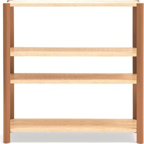 Ceglasty/w jasnym naturalnym kolorze regał w dekorze dębu 126x128x43 cm Bona – Teulat