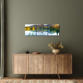 Obraz - Jezioro (z zegarem) (90x30 cm)