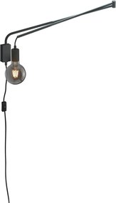 Kinkiet z elastyczną konstrukcją do kontaktu w kolorze matowej czerni Line – Trio