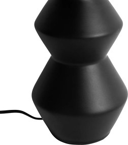 Designerska lampa stołowa z czarnym abażurem z aksamitu w kolorze taupe ze złotem 35 cm - Alisia