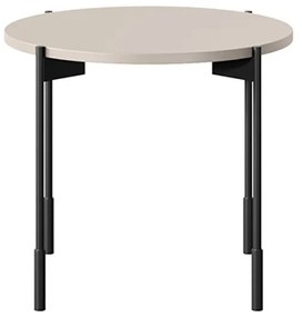 Stolik kawowy Sonatia 45 cm okrągły na metalowych nogach - kaszmir
