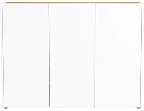 Biała szafka na buty w dekorze dębu 138x105x25 cm Libbiano – Germania