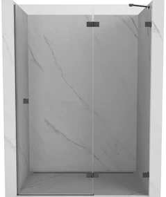 Mexen Lunar drzwi prysznicowe uchylne prawe 130 cm, transparent, gun gray szczotkowany - 834-130-000-66-00-P