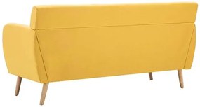 3-osobowa żółta sofa pikowana - Lilia