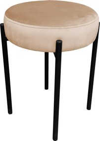 Taboret DIOR stelaż metalowy tkanina Welur : Kolor Stelaża - Czarny , Kolor tkaniny - VELVET - MG06, Typ tkaniny - Velvet