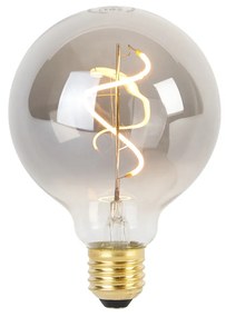 Zestaw 5 żarówek LED E27 o przyciemnianym świetle, spiralny filament G95 dymiony 3W 95lm 1800K