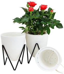 Biała doniczka samonawadniająca Tomasucci Poppy, ø 19 cm