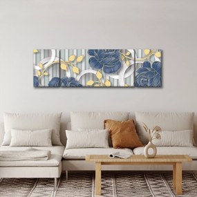 Obraz - róże i koła (170x50 cm)