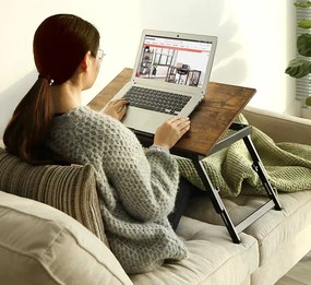 Industrialny składany stolik pod laptopa do łóżka - Galexi