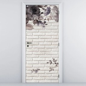 Fototapeta na drzwi - Ściana z bukietem kwiatów (95x205cm)