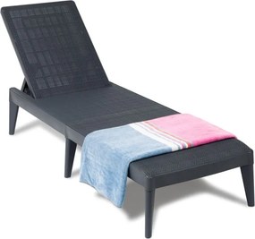 SIROLO Leżak ogrodowy, plastikowy, grafitowy