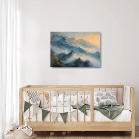 Obraz na szkle - Malowany górski krajobraz (70x50 cm)