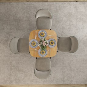 HOMCOM Stół jadalniany, 70 x 70 cm stół kuchenny dla 4 osób z drewna kauczukowego do kuchni, jadalni, naturalny | Aosom PL