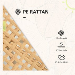 Outsunny Zestaw Mebli Ogrodowych z Rattanu Żółty+Kremowy 3-częściowy | Aosom PL