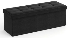 Stołek ze schowkiem OTTOMAN 110x38 cm, czarny