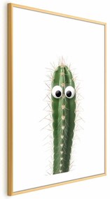 Plakat Żywy kaktus 21x30 cm z ramą złotą z marginesem ARTGEIST B