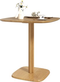 HOMCOM Stół jadalniany, 70 x 70 cm stół kuchenny dla 4 osób z drewna kauczukowego do kuchni, jadalni, naturalny | Aosom PL
