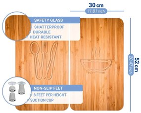 Zestaw 2 szklanych płyt ochronnych na kuchenkę Wenko Lunch, 52x30 cm