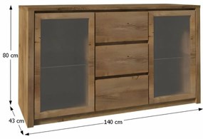 Komoda MONTANA K2D, dąb lefkas