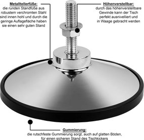 Piłkarzyki TUNIRO PRO 110 kg, czarno-białe