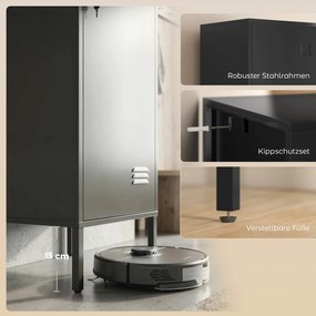 HOMCOM Metalowa szafka z zamykaną drzwiami i drążkiem na ubrania, pojedyncza stalowa szafka do domu lub biura, czarna | Aosom PL