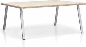 Biurko DOUBLE LAYERS, bez przegród, dąb naturalny/dąb bejcowany