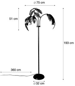 Lampa podłogowa vintage antyczne złoto 3-punktowa duża - Botanica Rustykalny / Vintage Oswietlenie wewnetrzne