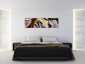 Obraz - Abstrakcja głów (170x50 cm)