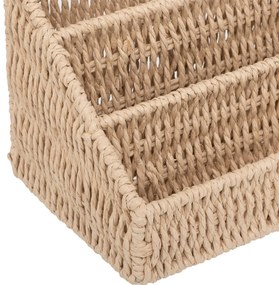 Organizer na biurko z plecionki KORD, 33 x 14,5 x 15,3 cm