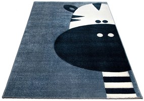 Dywan dziecięcy 3D Zebra niebieski 160 cm x 230 cm