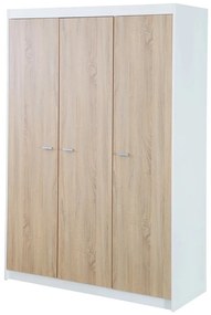 Biało-naturalna szafa dziecięca w dekorze dębu 131x190 cm Gabriella – Roba
