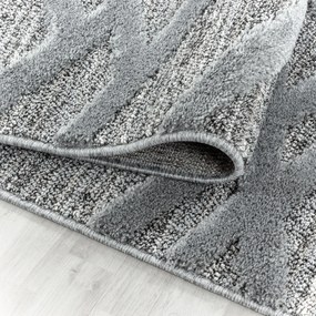 Dywan nowoczesny 3D La Casa krata szary 80 cm x 250 cm